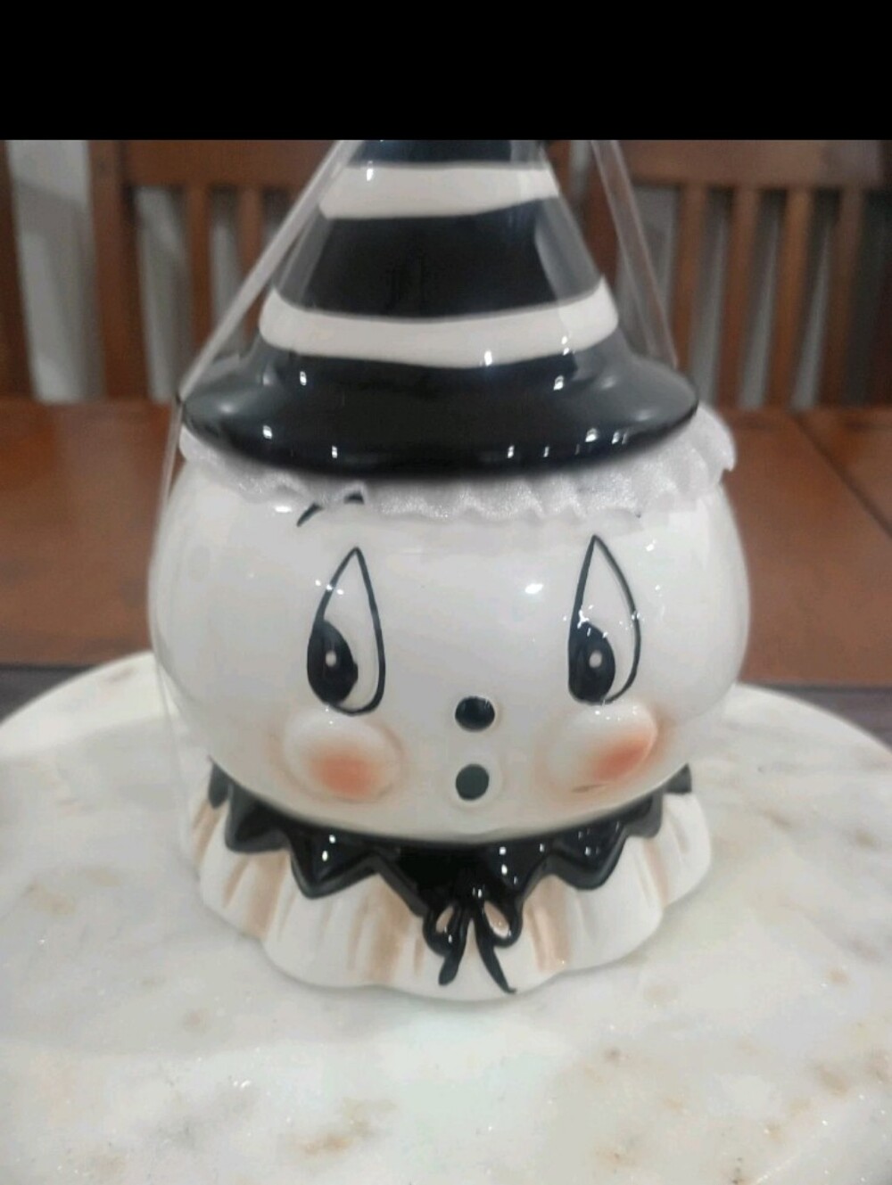 Johanna Parker Halloween Gus Ghost Critter Bowl Mini Canister Jar BlackWhite Hat